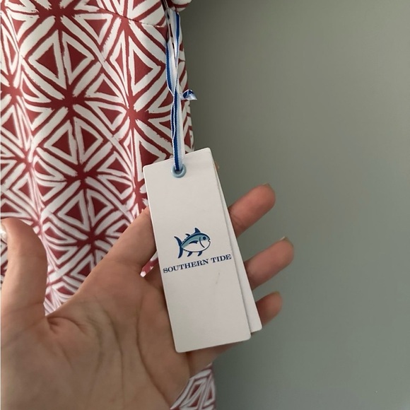 Southern Tide-Women's Chanelle Performance Geo Dress-Dusty Coral-size M-NWT - Picture 8 of 11